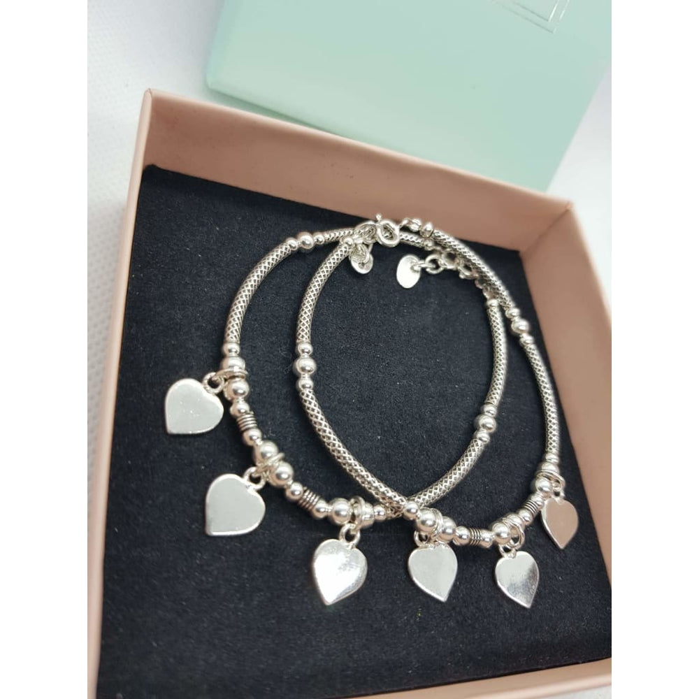 Silver Oxy Hearts Anklet Pair Purity 925 - Silver Bracelet