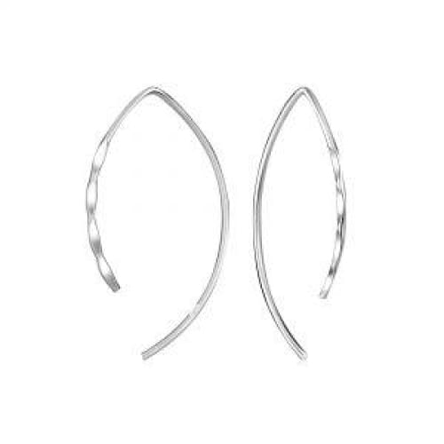 Silver Patterned Thread Through Earrings - Earrings