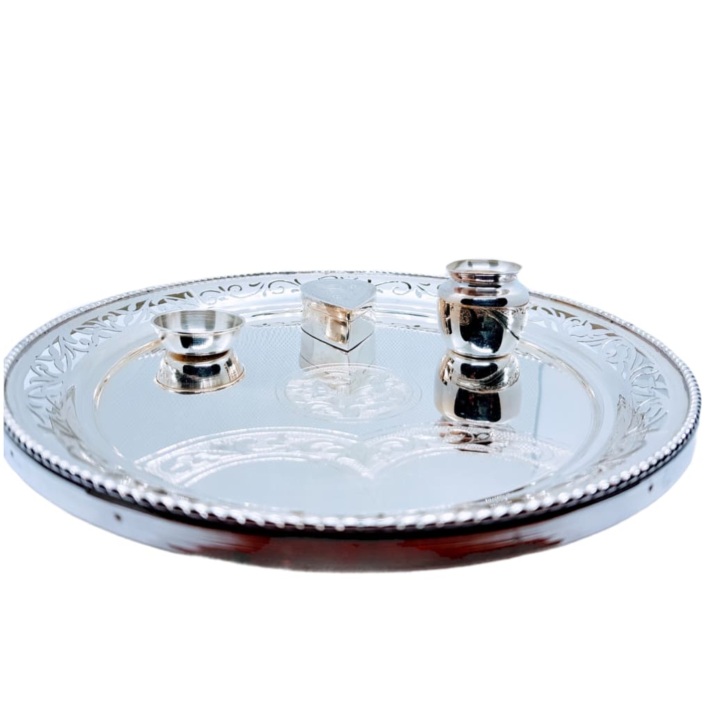 Silver Purity 925 Puja/Aarti Thali 20 - Silver Gift item