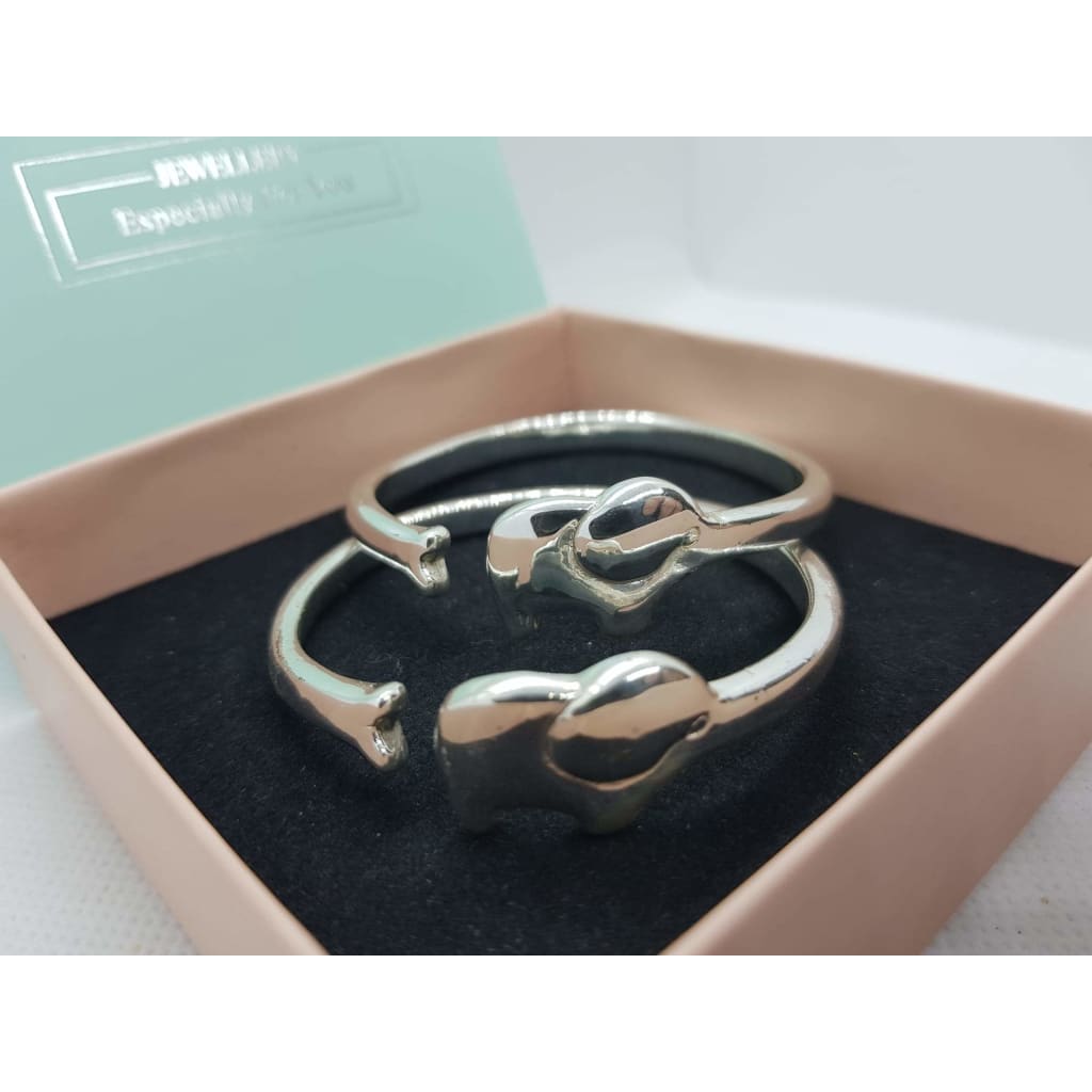 Silver Purity 999 Kids adjustable Elephant Bangle/kada D181