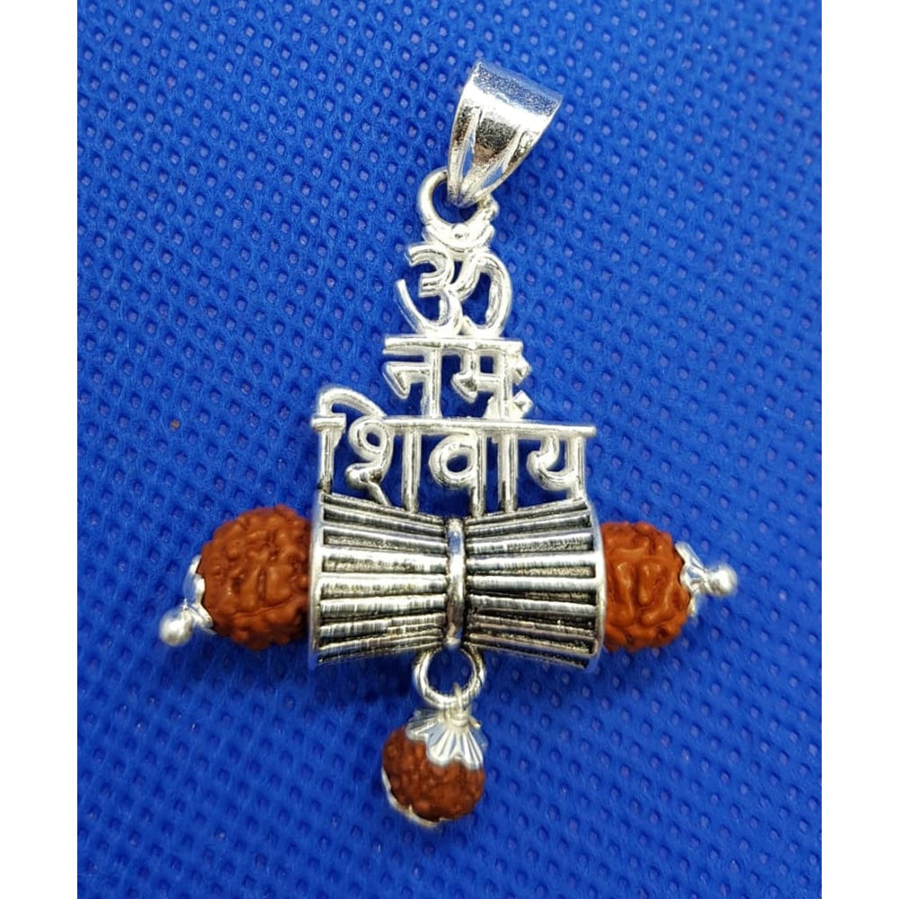 Silver Rudraksh Om Namah Shivay pendant - Pendant