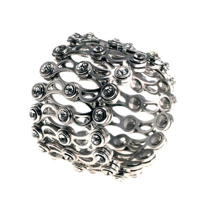 Sterling Silver 2 in 1 Ring Bracelet - Silver Bracelet