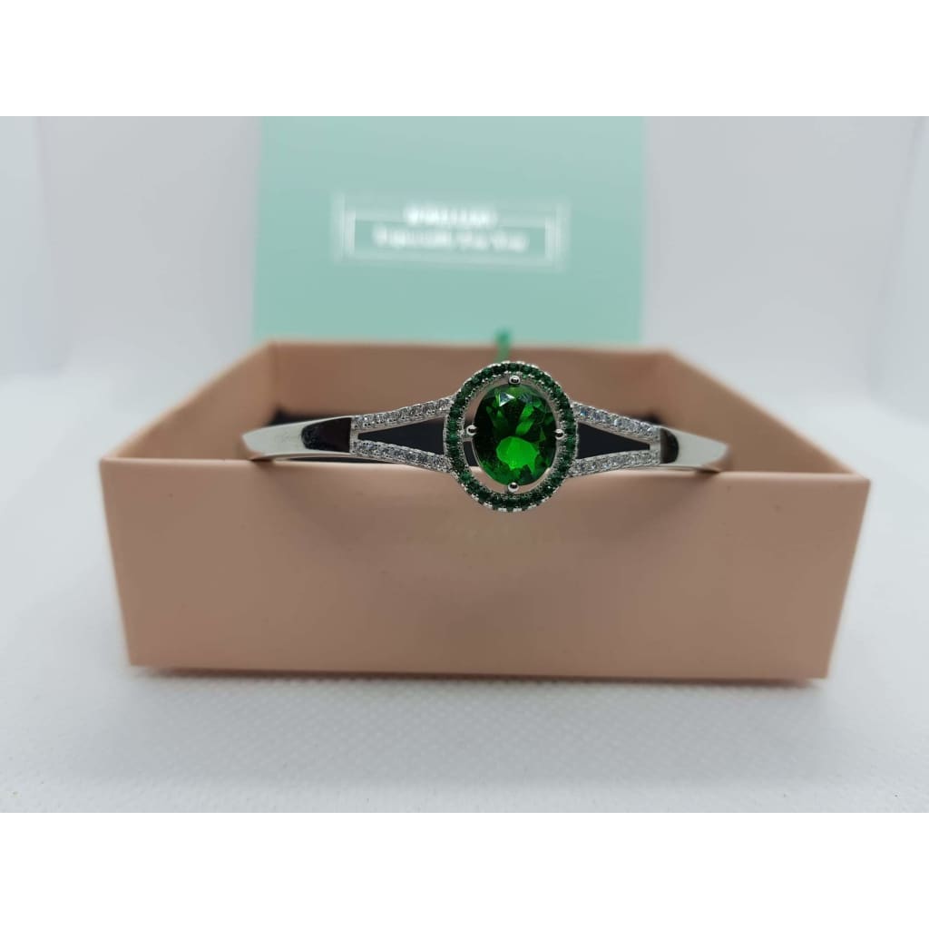 Sterling Silver 925 Purity Bracelet emerald - Silver 