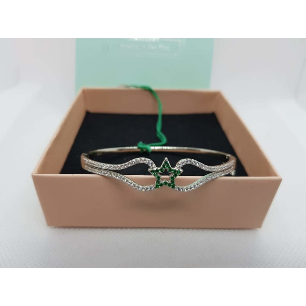 Sterling Silver 925 Purity Bracelet star green - Silver 