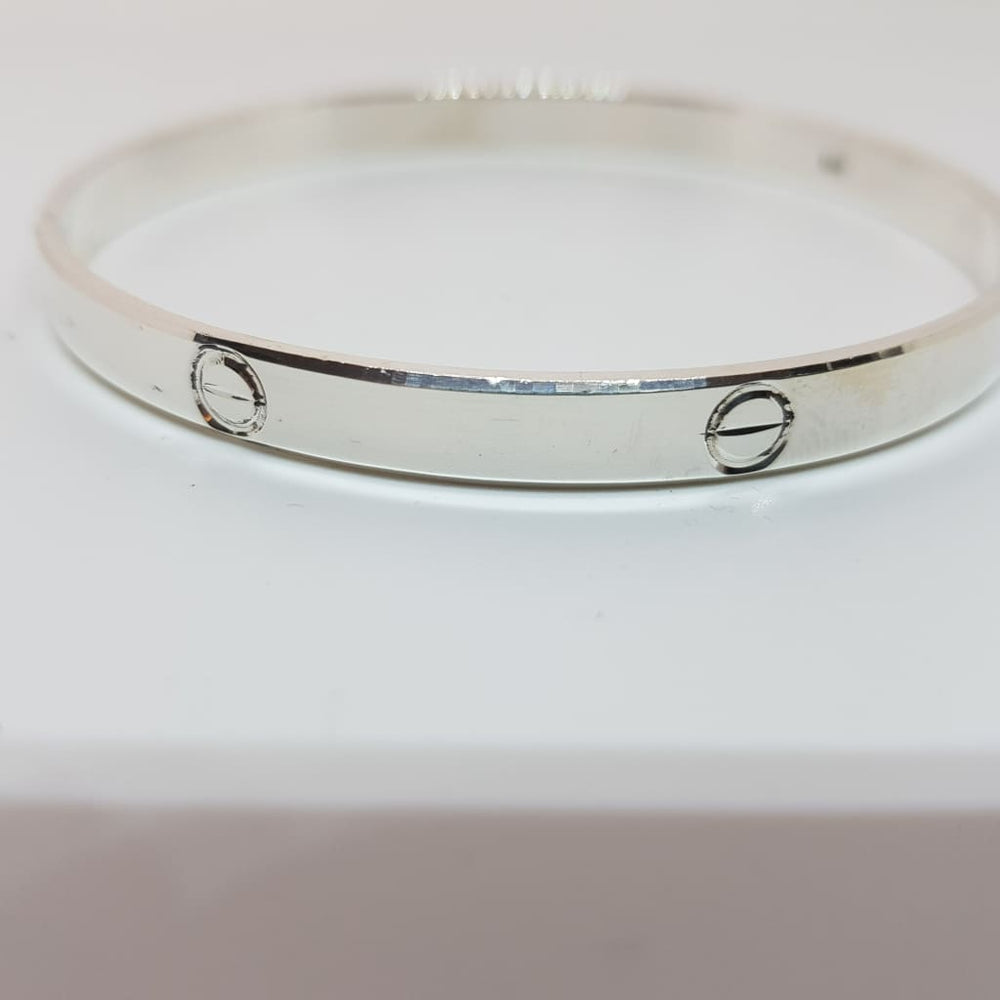 Sterling Silver CRT Bangle/Kada (57.2MM/ 2.4) - Bracelets