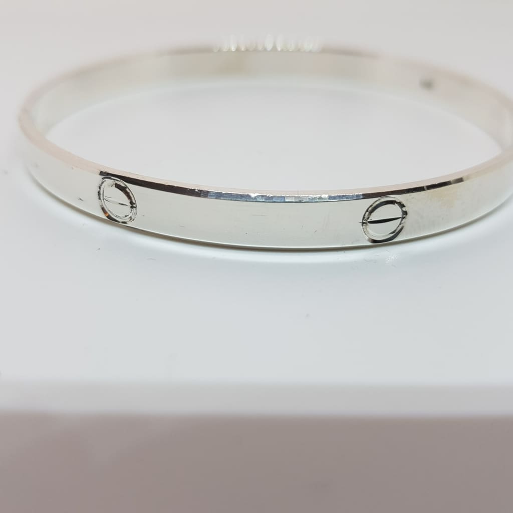 Sterling Silver CRT Bangle/Kada (76MM/ 3) - Bracelets