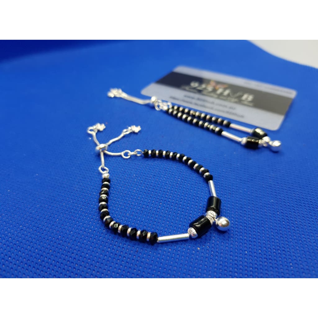 Sterling Silver Evil eye Baby (Nazariya) V slim Bracelet