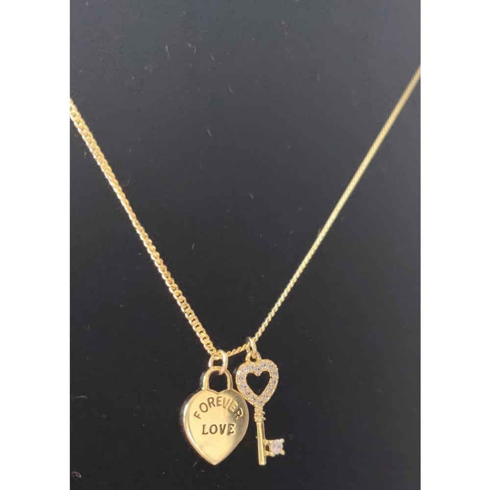 Sterling silver Heart & Key Necklace - Necklace