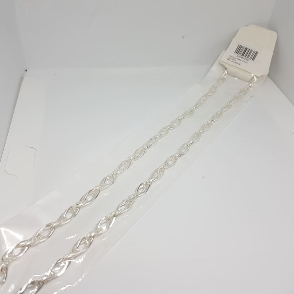 Sterling Silver Hollow Hexa Chain (340) 24Inch - Idol