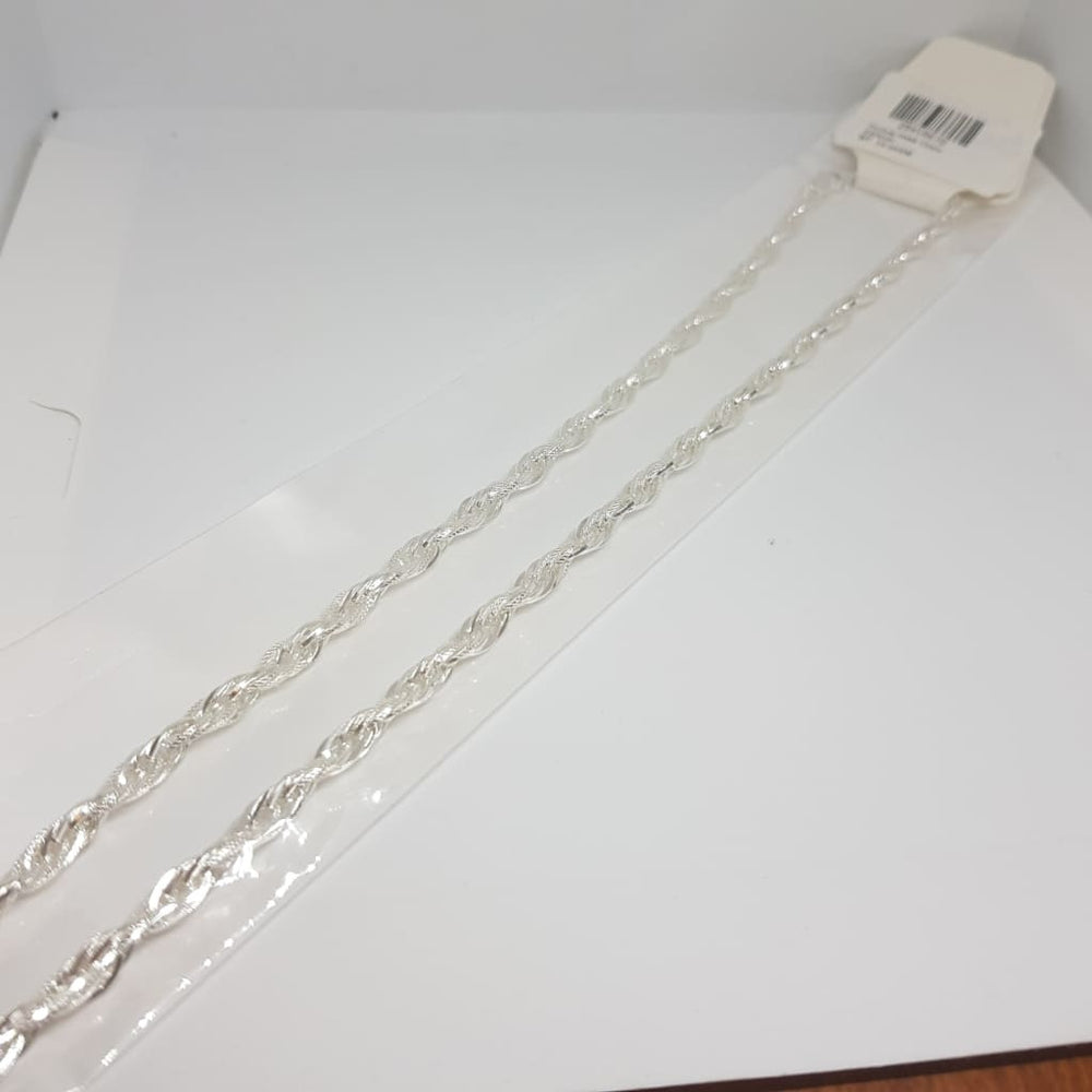 Sterling Silver Hollow rope Chain (320) 22Inch - Idol