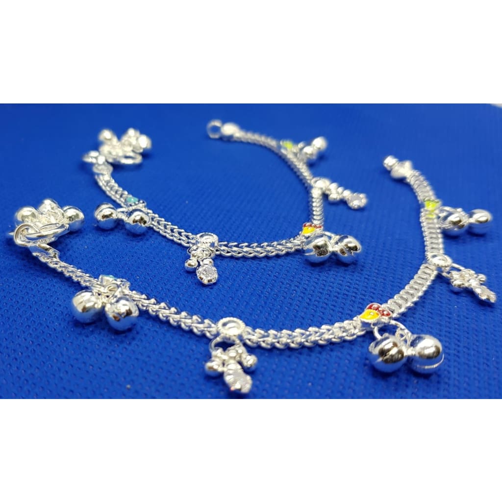 Sterling Silver Kids Anklet Pair D264