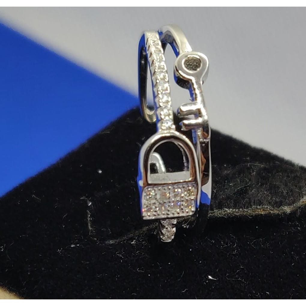 Sterling Silver Lock & key ring Purity 925 - Silver Ring