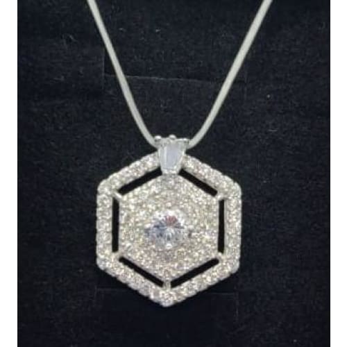 Sterling silver pentagon pendant - Pendant