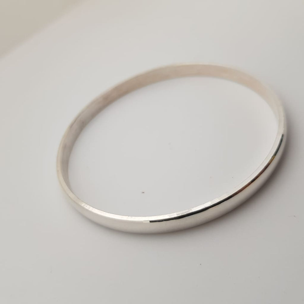 Sterling Silver Plain Bangle/Kada (60.3MM/ 2.6) - Bracelets