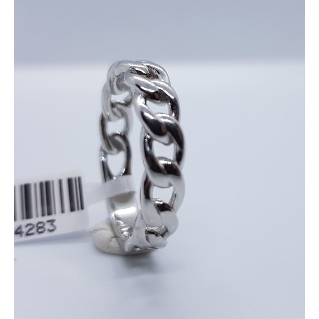 Sterling Silver Rhodium Ring (488) Size V - Rings