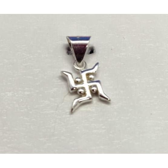 Sterling silver Swastik pendant - Pendant