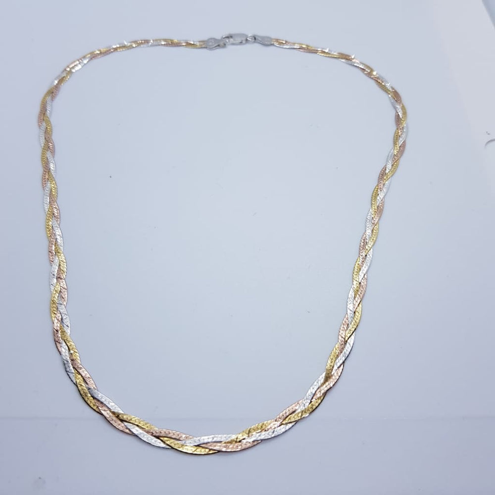 Sterling Silver Triplet Chain (Silver/Rose Gold/ Gold) -